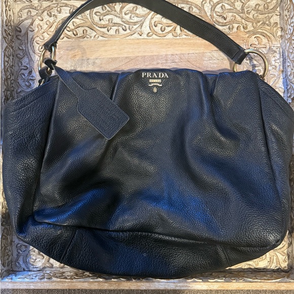Prada Black Textured Shoulder Bag - Picture 2 of 12